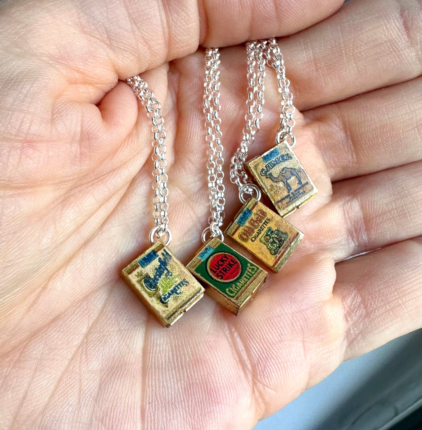1930’s Moving Cigarette Charm Necklace