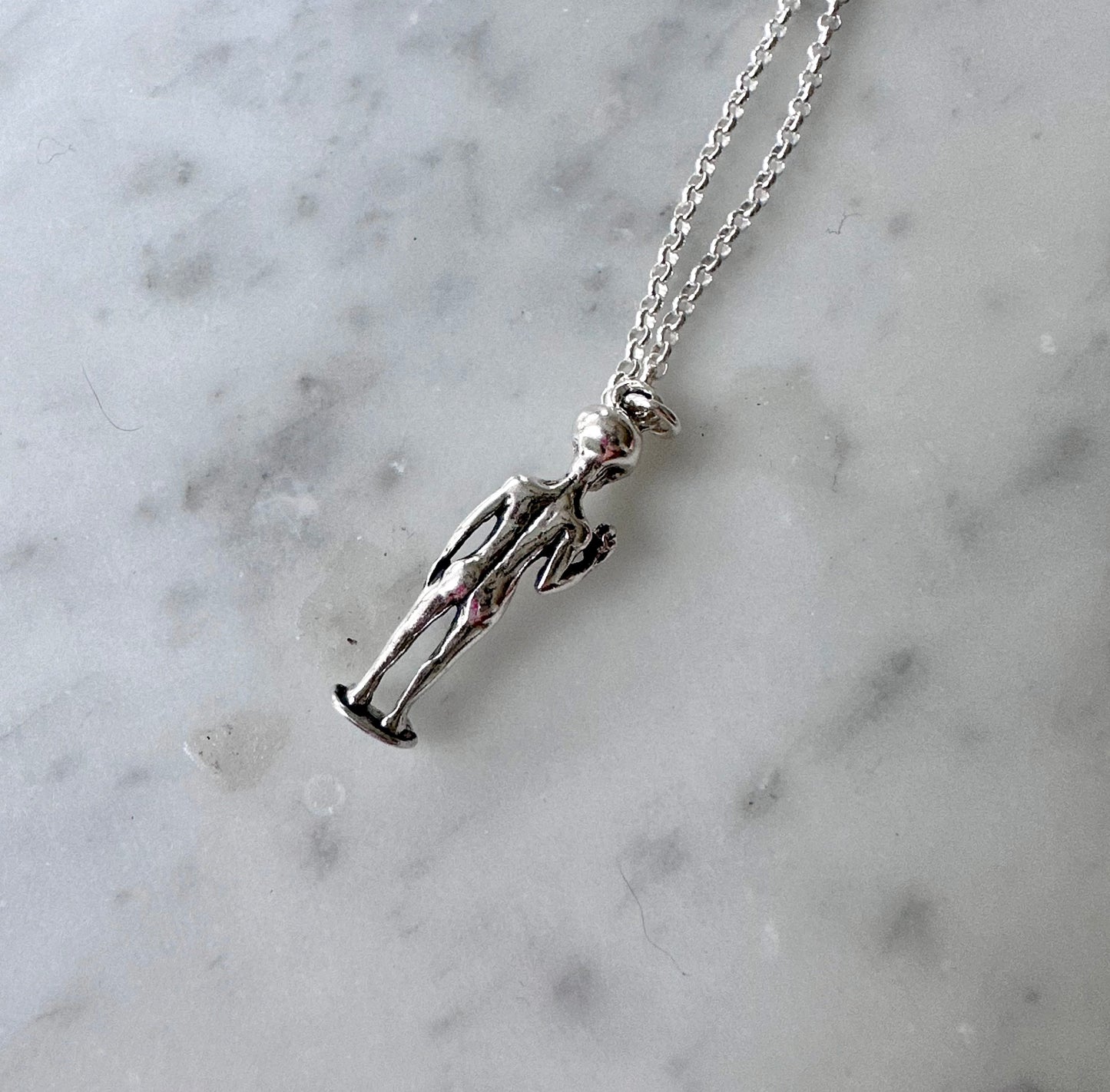 Sterling Alien Necklace