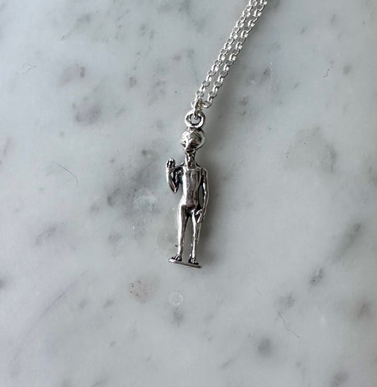 Sterling Alien Necklace