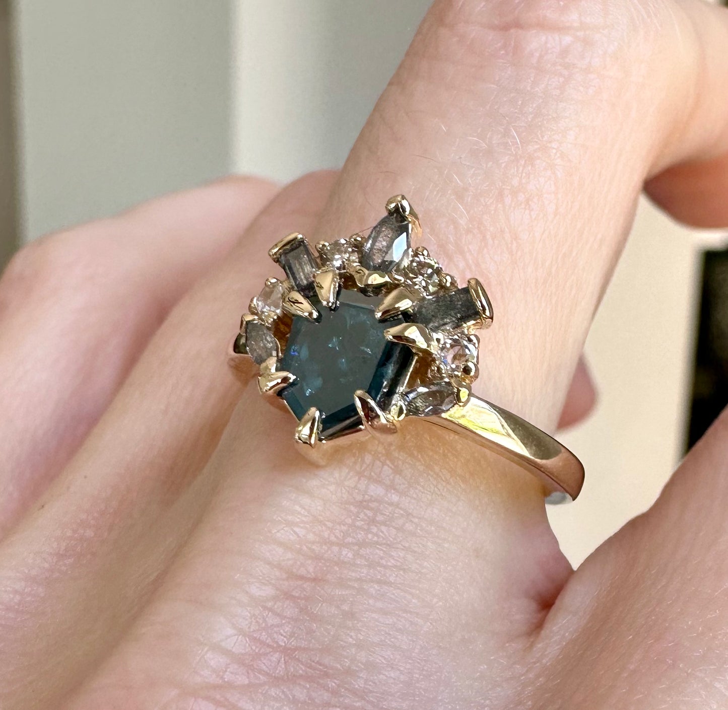 Blue Diamond Beam Ring