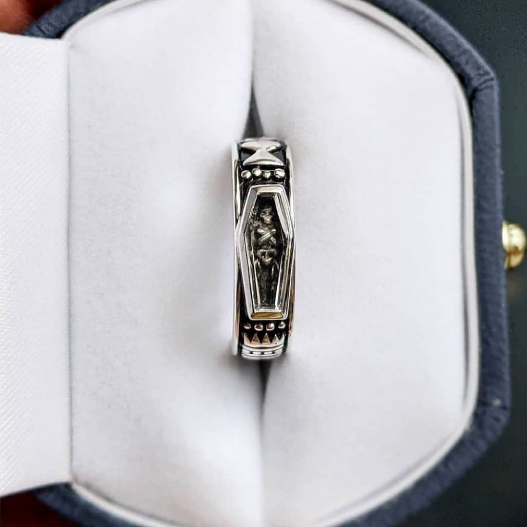 Immediate Shipping Skeletal Memento Mori Ring sz 6.5