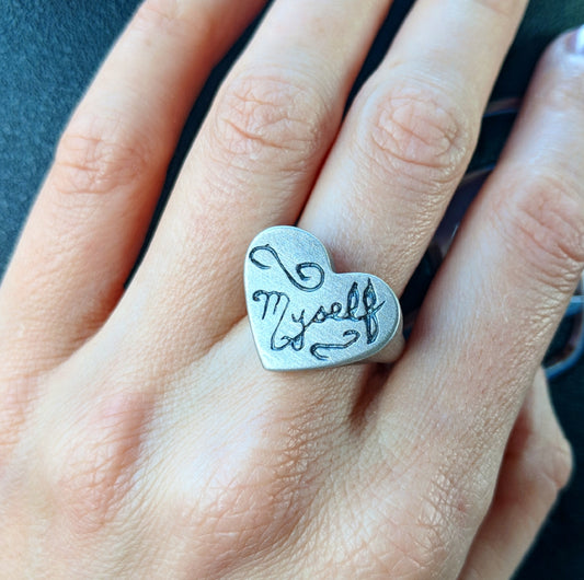 Myself Heart Signet Ring