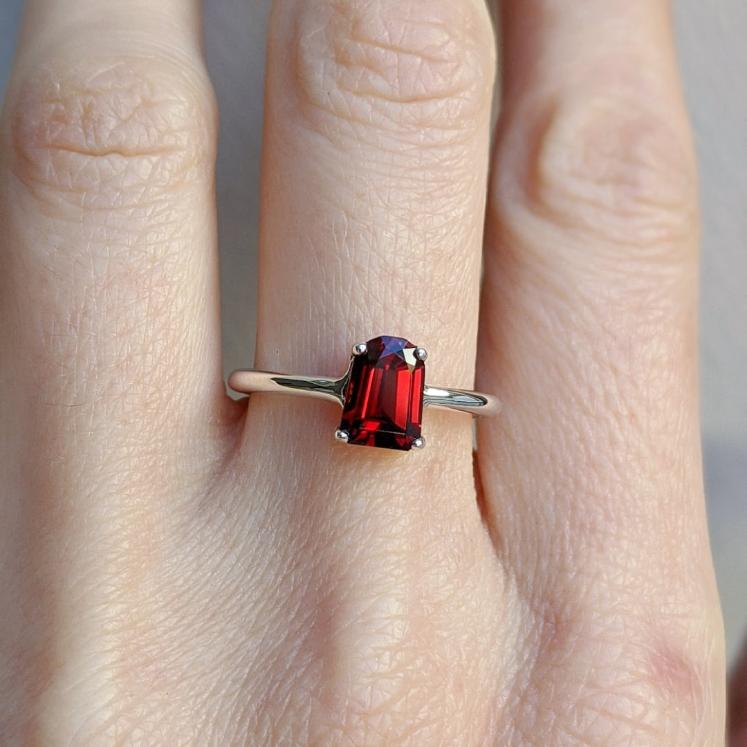 Garnet Tombstone Ring