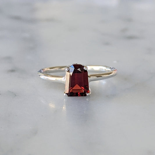 Garnet Tombstone Ring