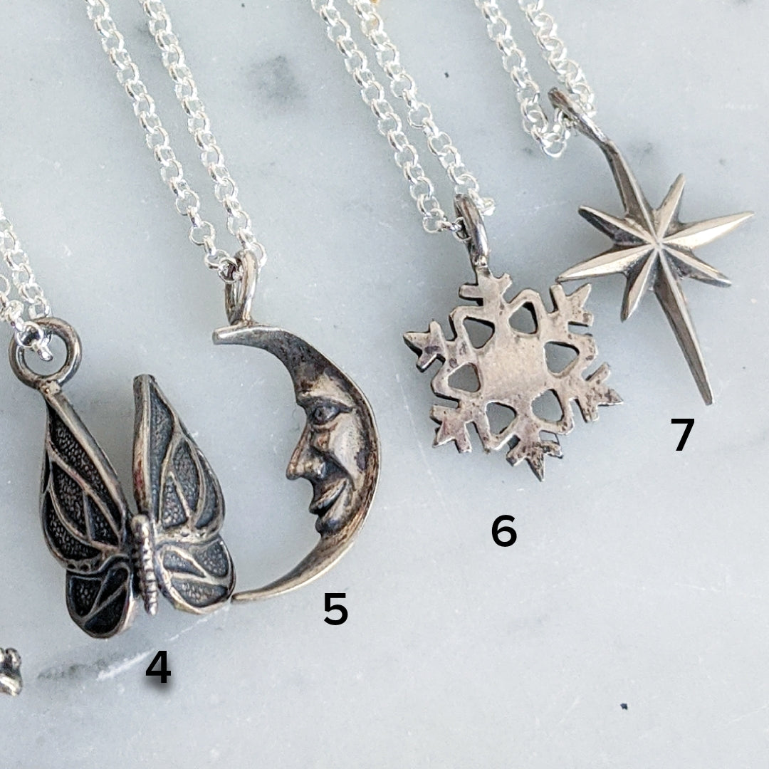 Antique Sterling Charm Necklace