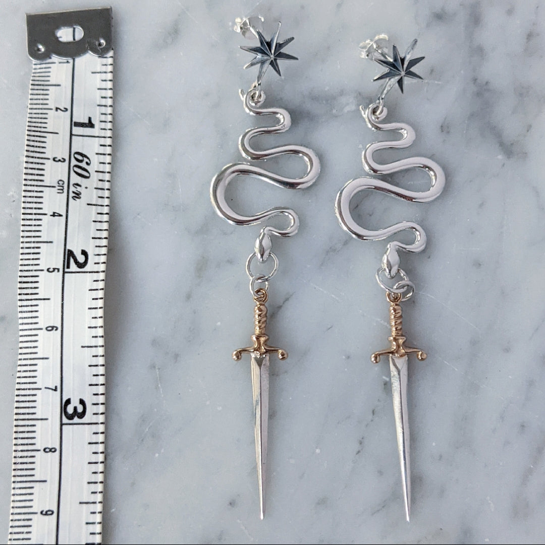 Sword and Serpent Earrings