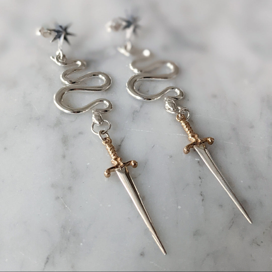 Sword and Serpent Earrings