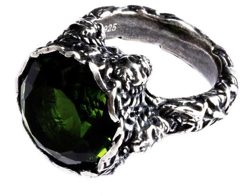 Emerald Gravedigger Memento Mori Ring