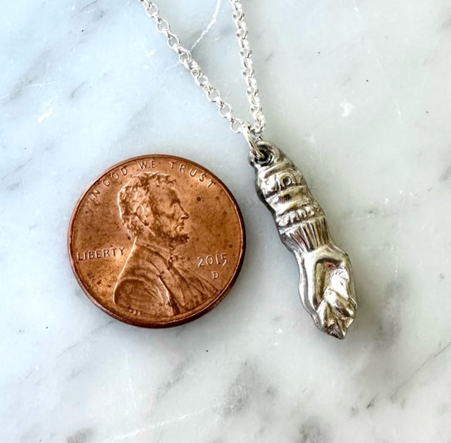 Antique Sterling Silver Figa Necklace
