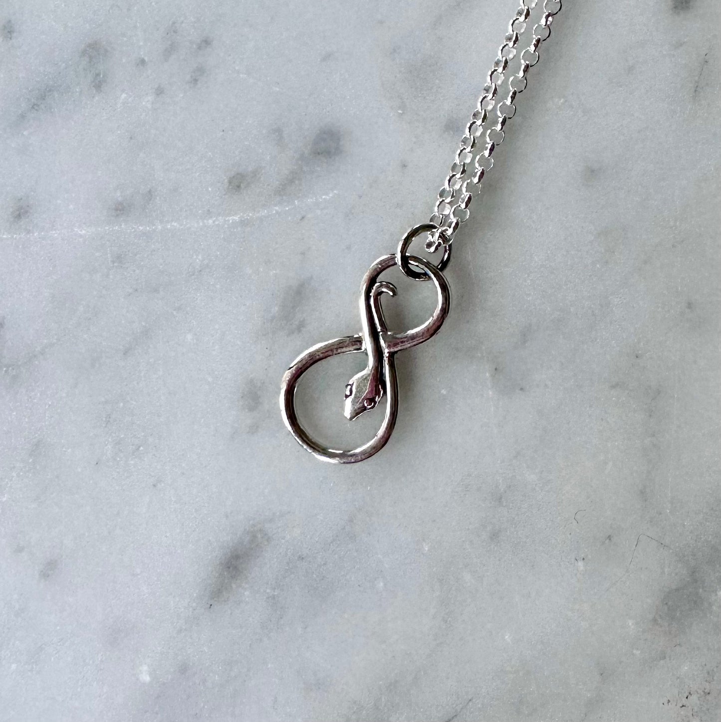 Sterling Infinity Serpent Necklace