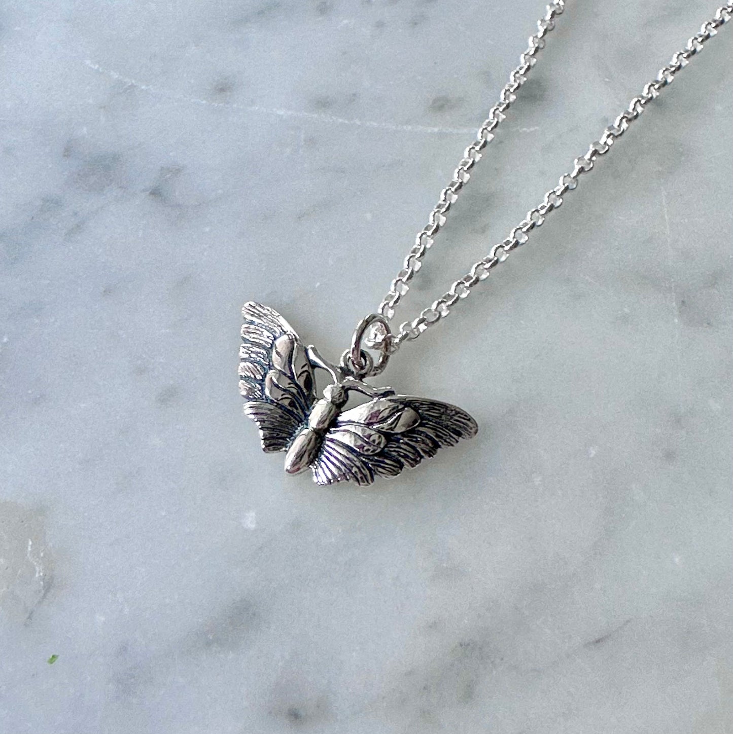 Sterling Butterfly Moth Necklace