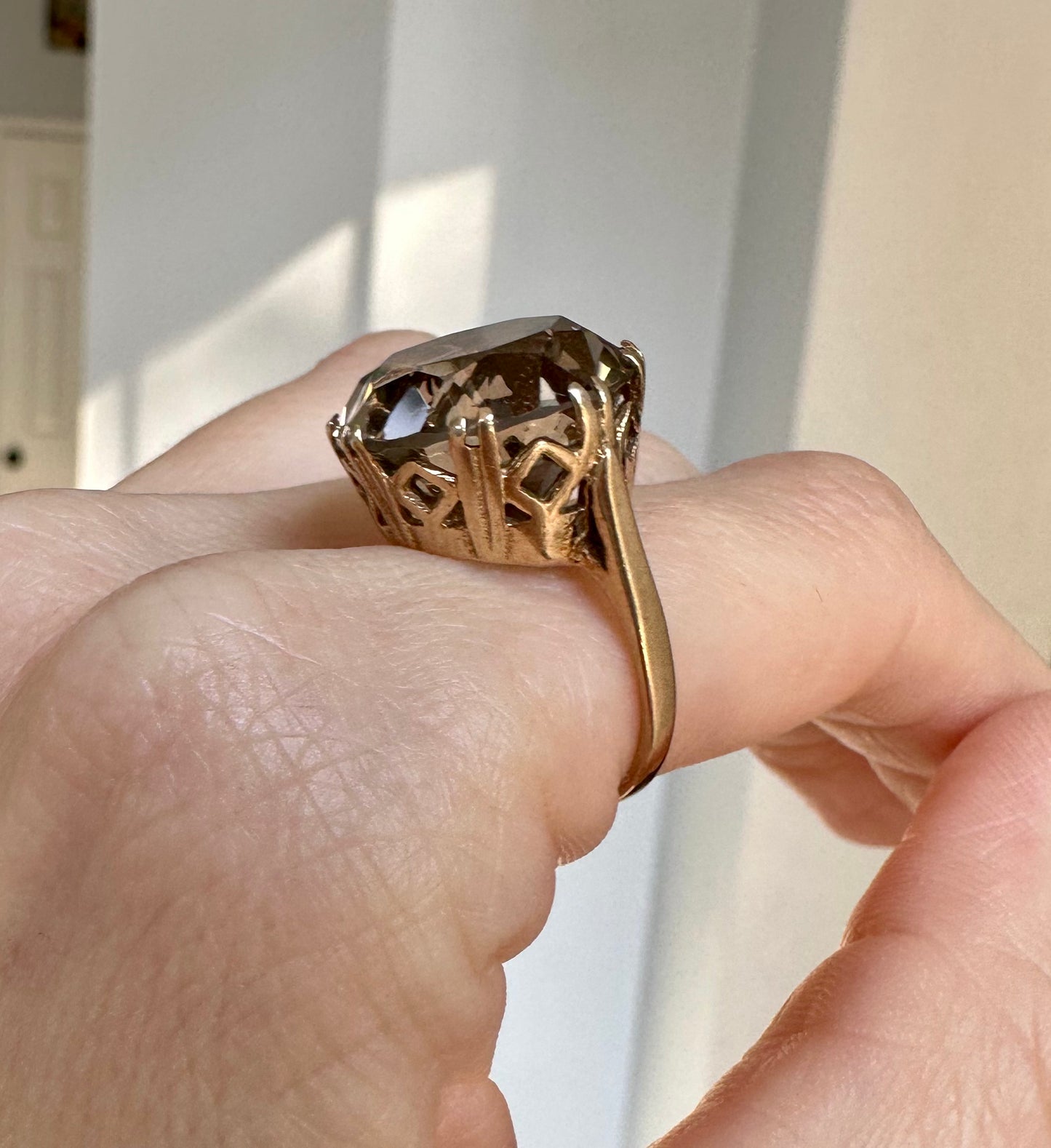 Antique Smokey Quartz Cocktail Ring