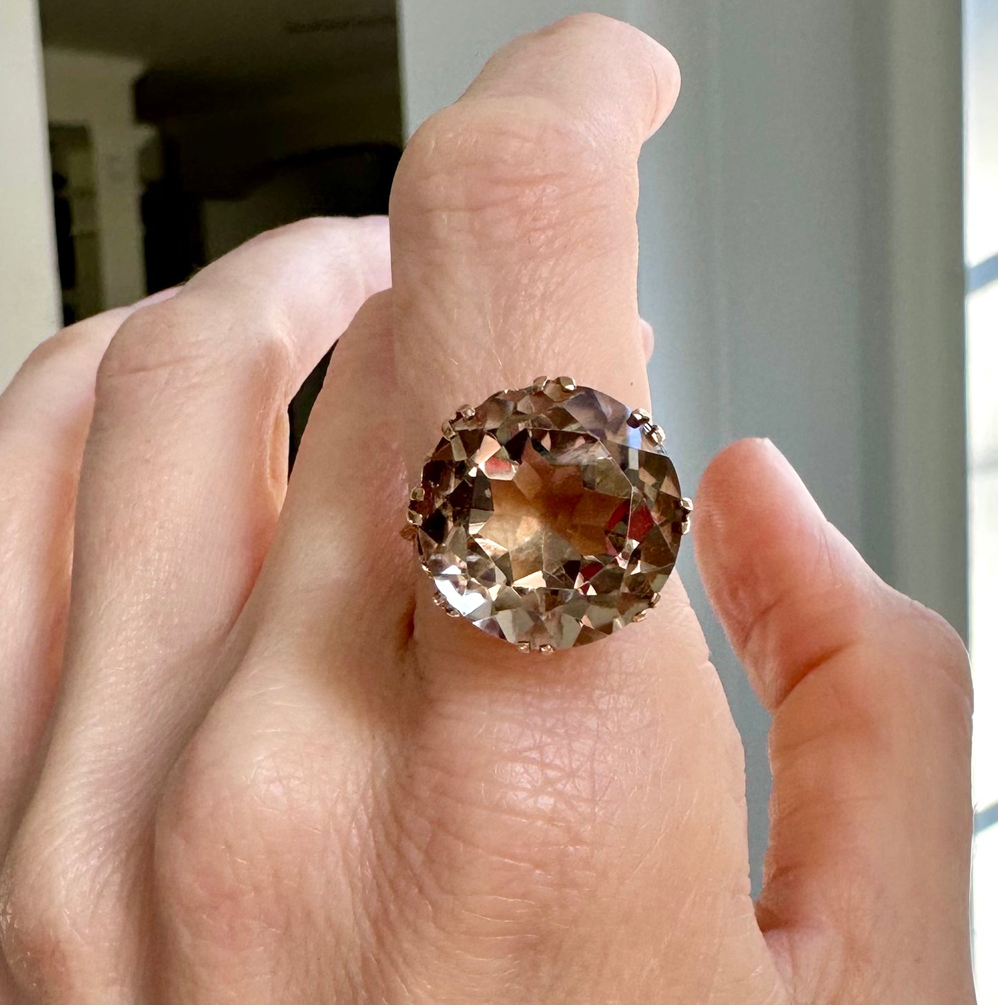 Antique Smokey Quartz Cocktail Ring