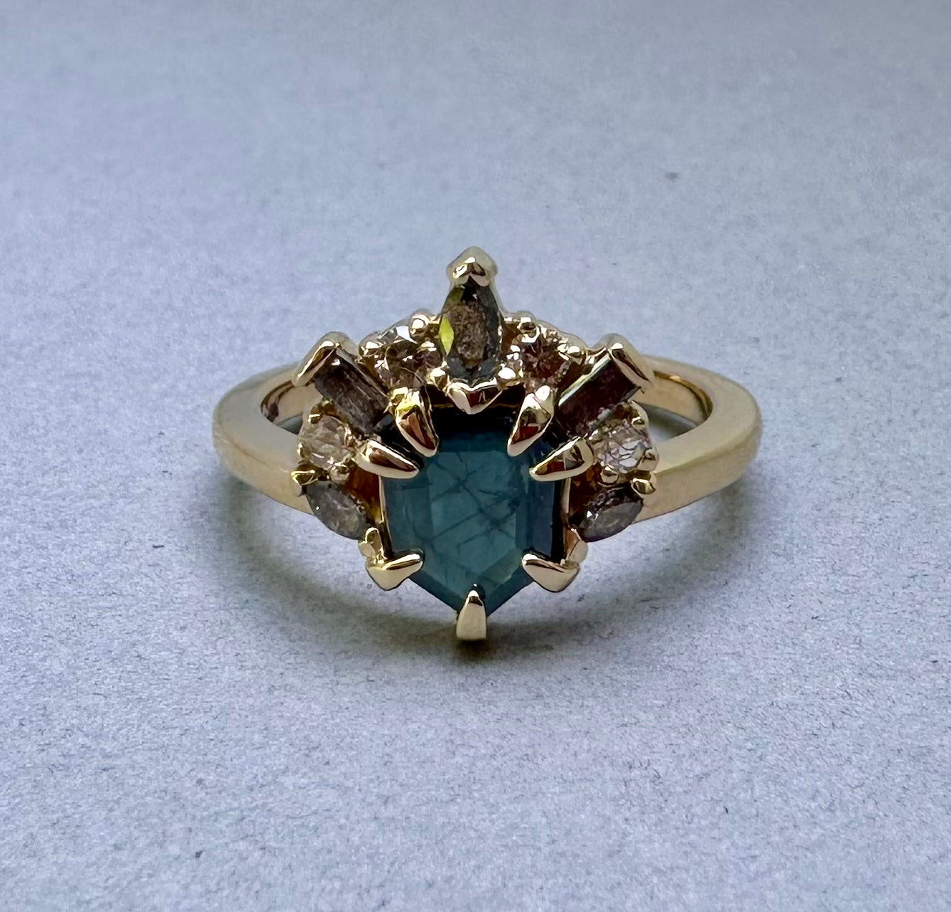 Blue Diamond Beam Ring