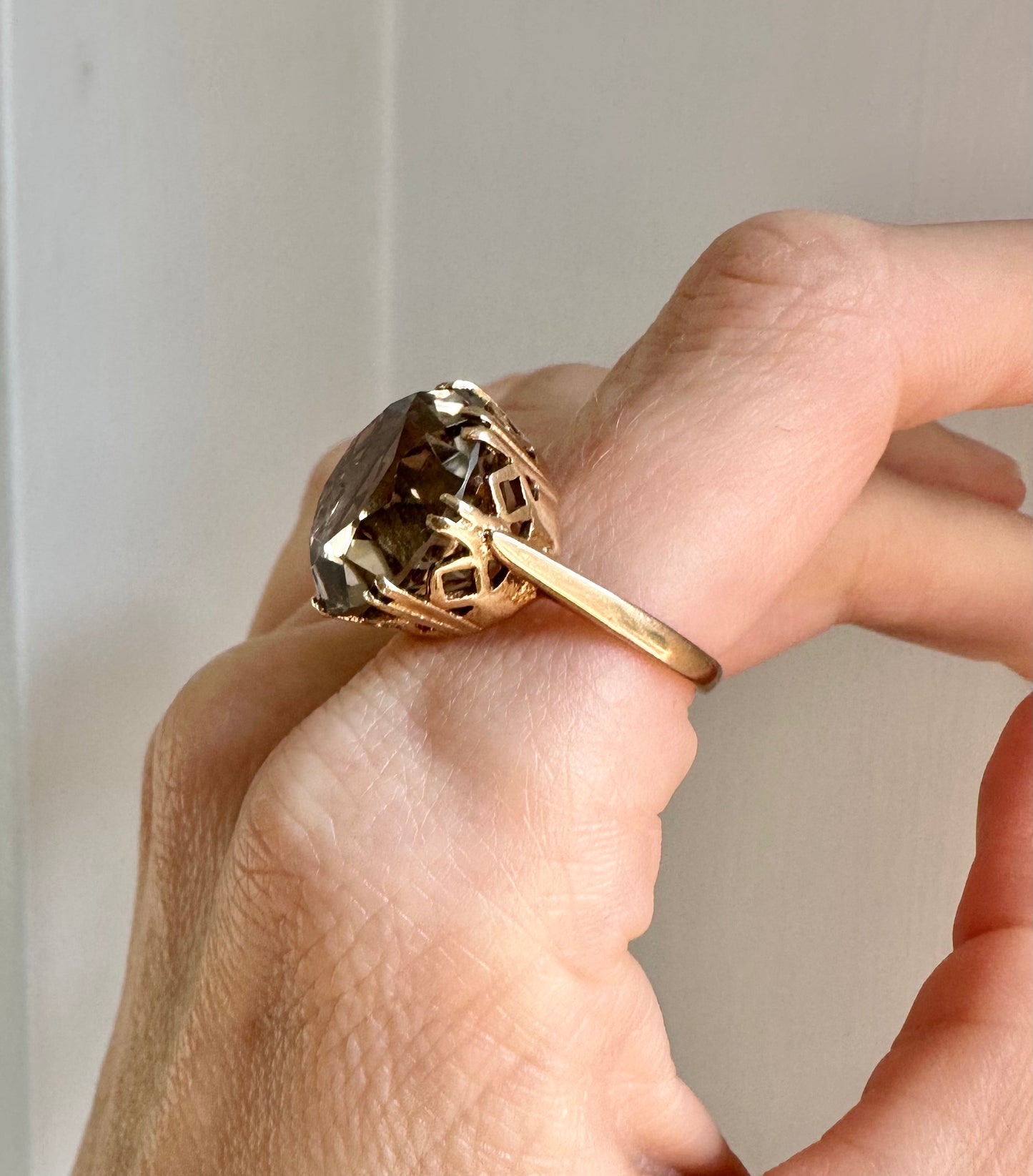 Antique Smokey Quartz Cocktail Ring