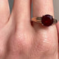 Antique 9ct Garnet Solitaire Ring