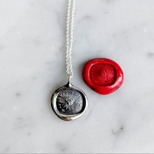 May It Watch Over You Wax Seal Necklace