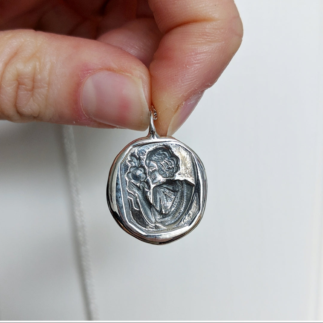 1920's Lady Wax Seal Necklace