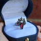 Garnet Coffin Ring