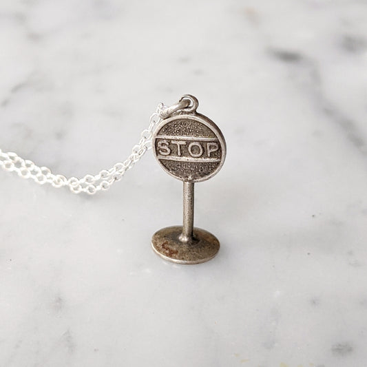 Vintage Stop Sign Necklace