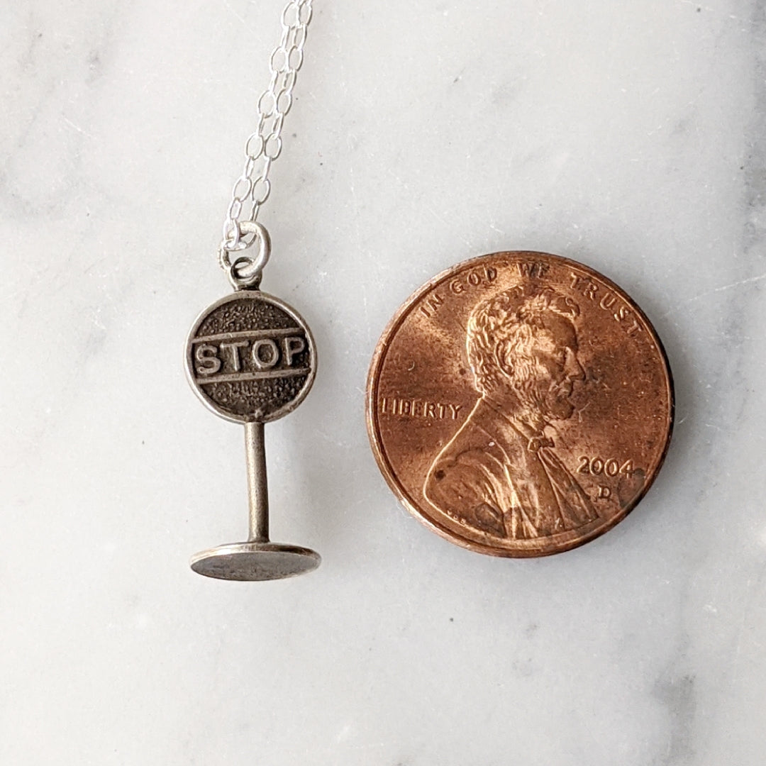 Vintage Stop Sign Necklace