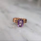 Antique Victorian 12k Rose Gold Radiant Cut Amethyst Ring