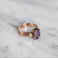 Antique Victorian 12k Rose Gold Radiant Cut Amethyst Ring