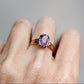 Antique Victorian 12k Rose Gold Radiant Cut Amethyst Ring