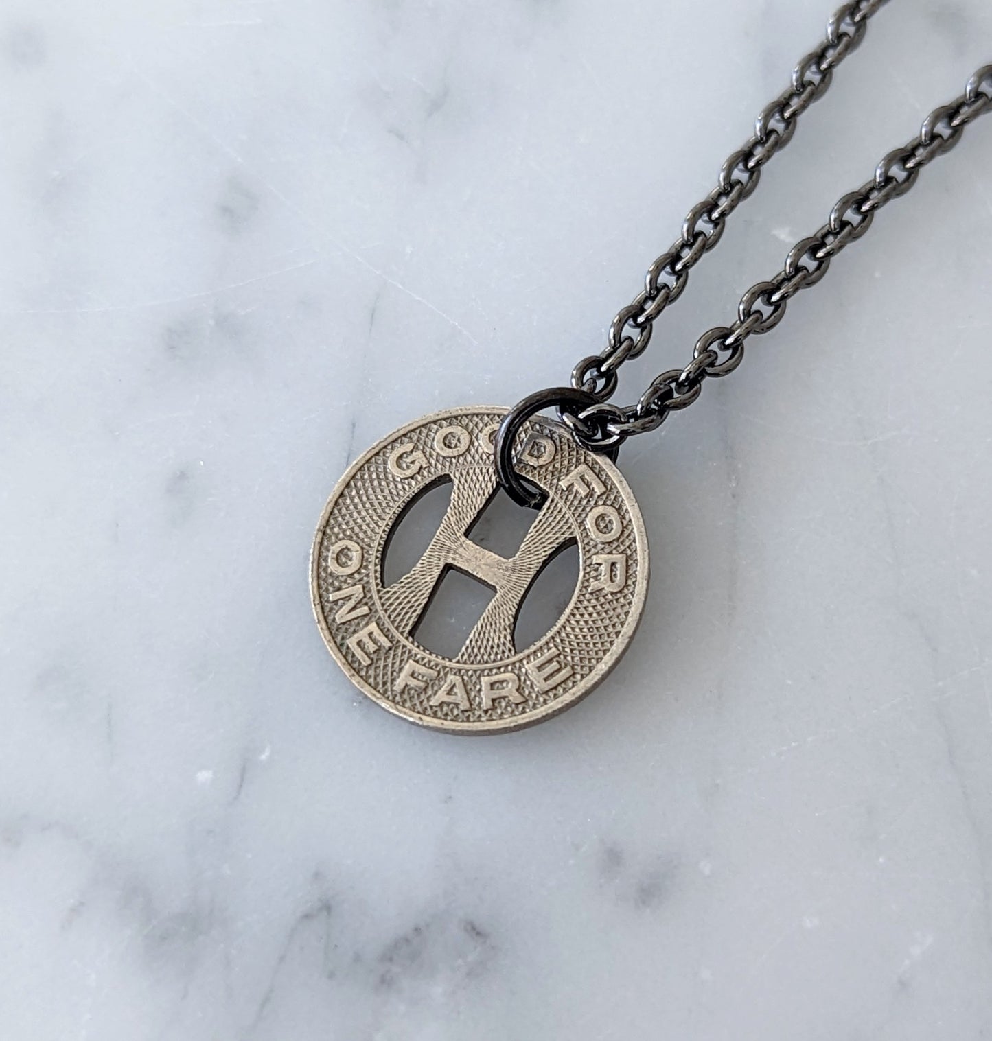 Vintage Fargo, N.D. Transit Token Necklace