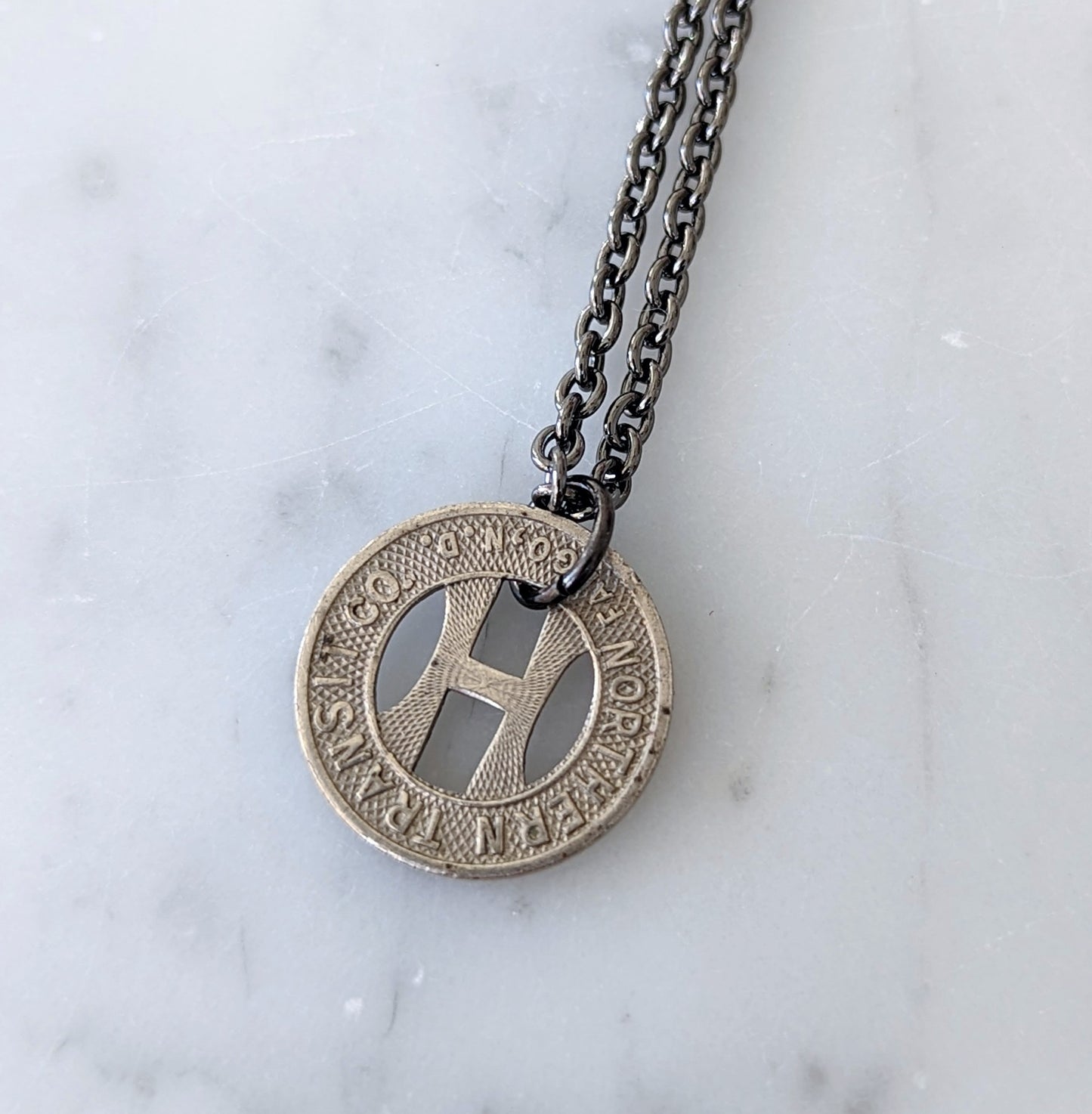 Vintage Fargo, N.D. Transit Token Necklace