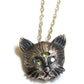 Three Eyed Cat Pendant Necklace