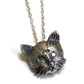 Three Eyed Cat Pendant Necklace