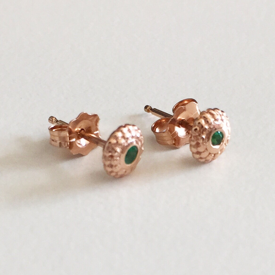 Tibetan Emerald Stud Earrings