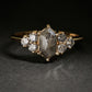 Salt and Pepper Diamond Hex Ring