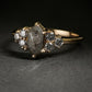 Salt and Pepper Diamond Hex Ring